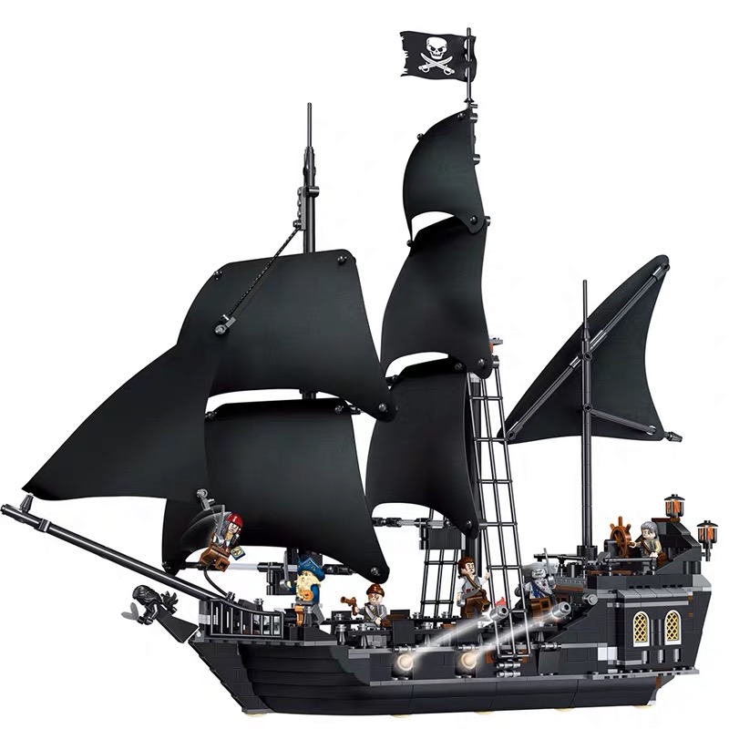 乐高海盗船安妮女王复仇号拼装,乐高海盗船加勒比黑珍珠号拼装