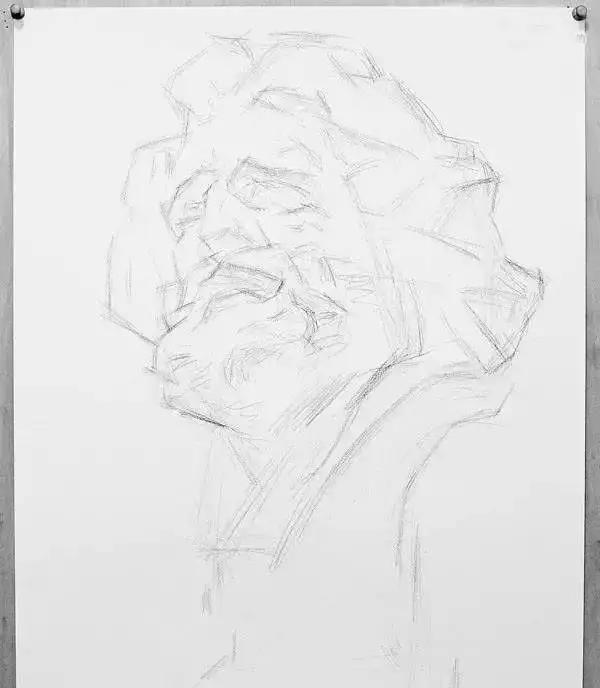 海盗侧面素描石膏头像步骤,素描石膏几何体组合