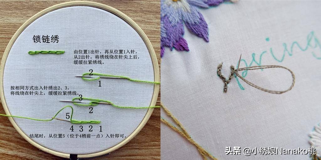 满园春刺绣教程,花环刺绣教程