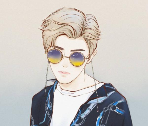 王俊凯古风漫画,王俊凯漫画蓝色系