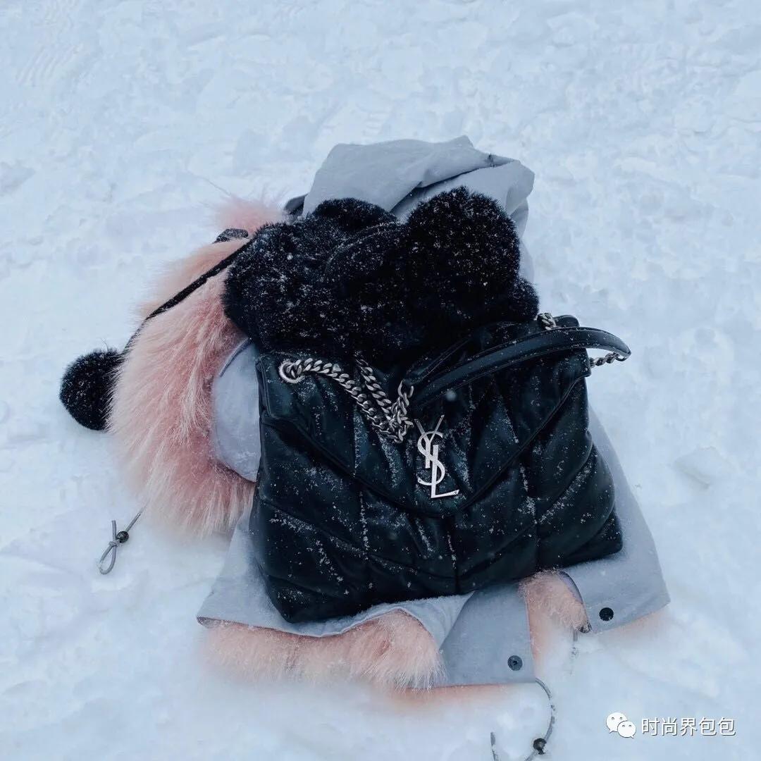 圣罗兰ysl鳄鱼压纹日落链条包,ysl圣罗兰鱼子酱玫红色链条包