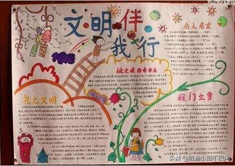 文明礼仪绘画手抄报最简单的,文明礼仪绘画手抄报简单漂亮