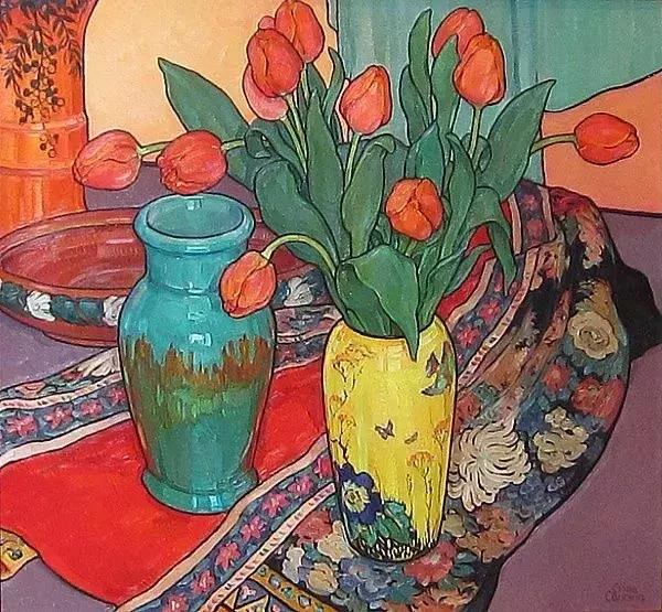 她72岁，画了50多年的画，花儿在她笔下都有了个性