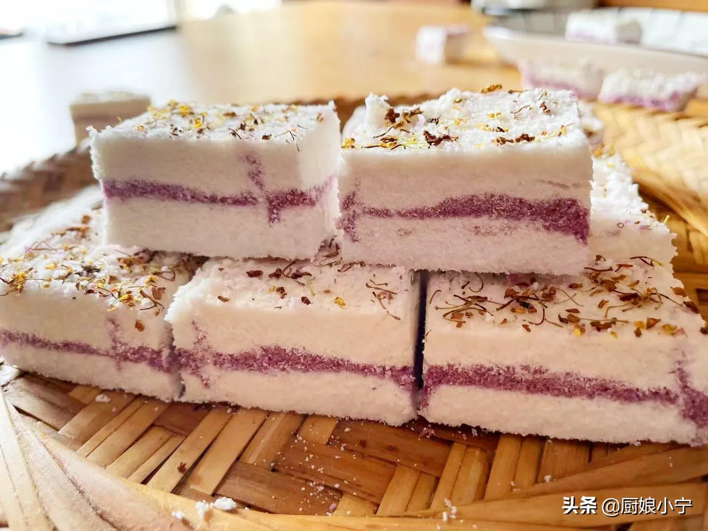 李子柒自制桂花米糕,李子柒蒸米糕加桂花
