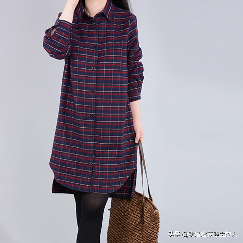 棉麻韩版宽松连衣裙120斤到220斤,180斤棉麻显瘦连衣裙时尚简洁大方