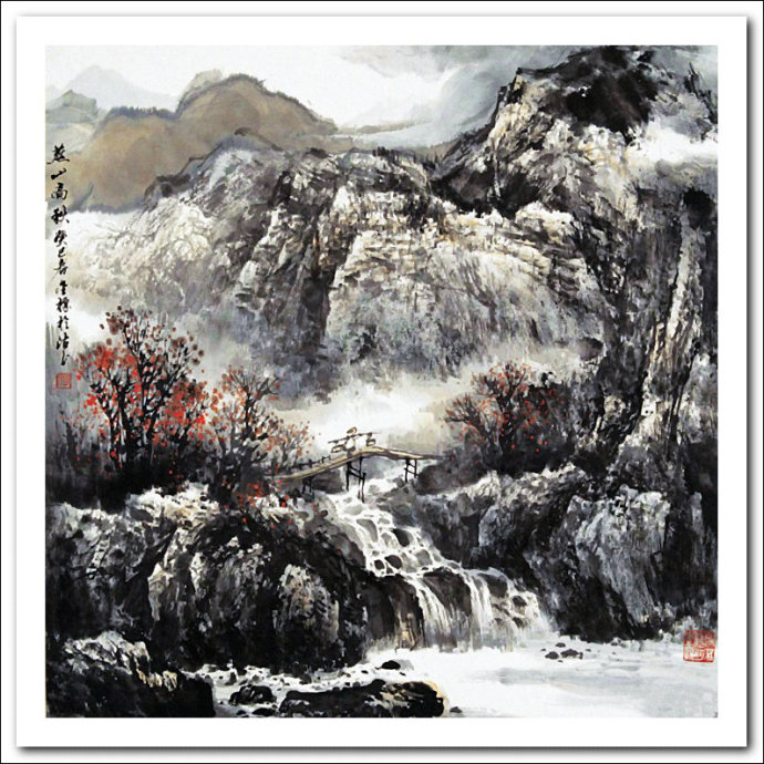 溪山国画山水画,郭金标山水画大全