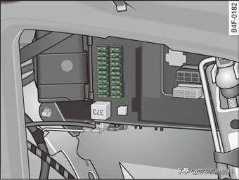 奥迪a4大灯保险丝在哪个位置,奥迪a6远光灯保险丝位置示意图