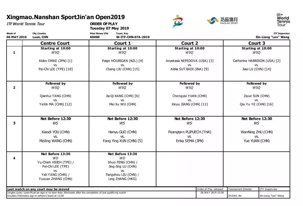 2019国际网球金安公开赛女单比赛激战正酣！