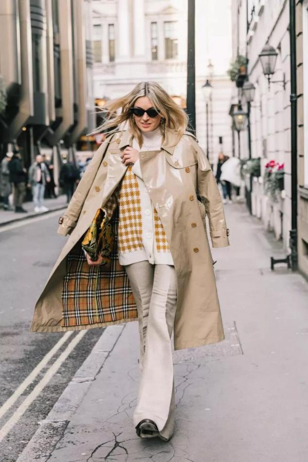 风衣里面穿什么最合适,150-180斤的大码女风衣内搭中长款