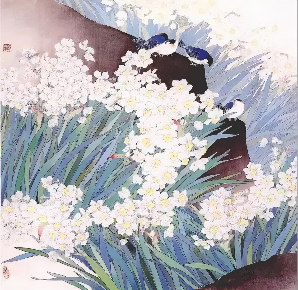 杜曼华花鸟作品欣赏,淡雅空灵杜曼华工笔花鸟作品40幅