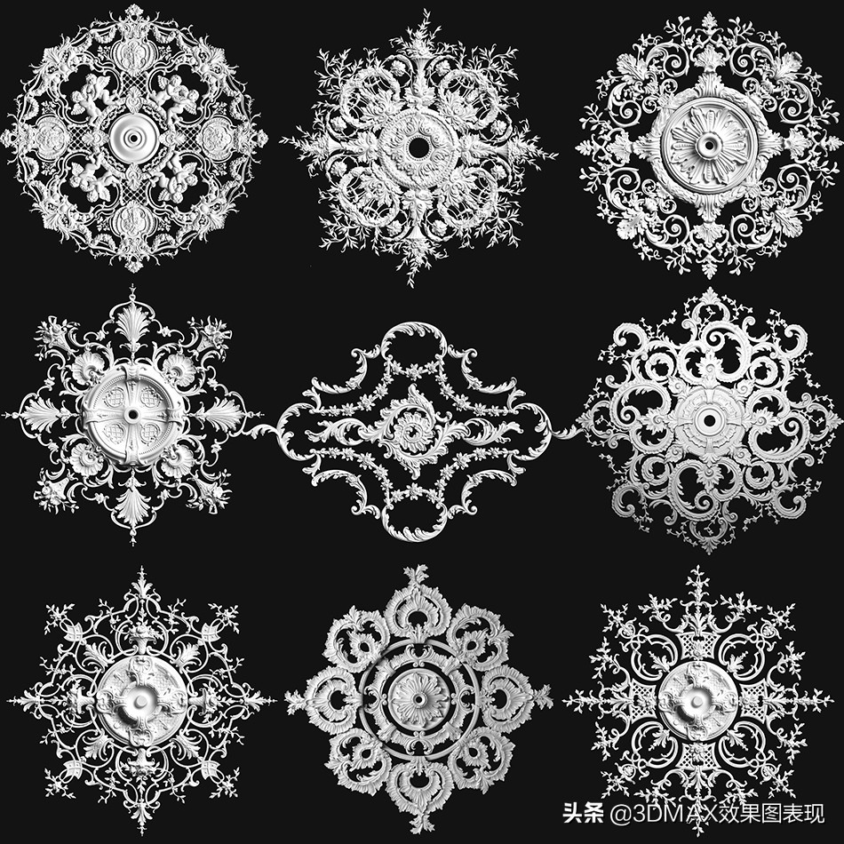 欧式建筑花纹装饰图,su欧式雕花模型