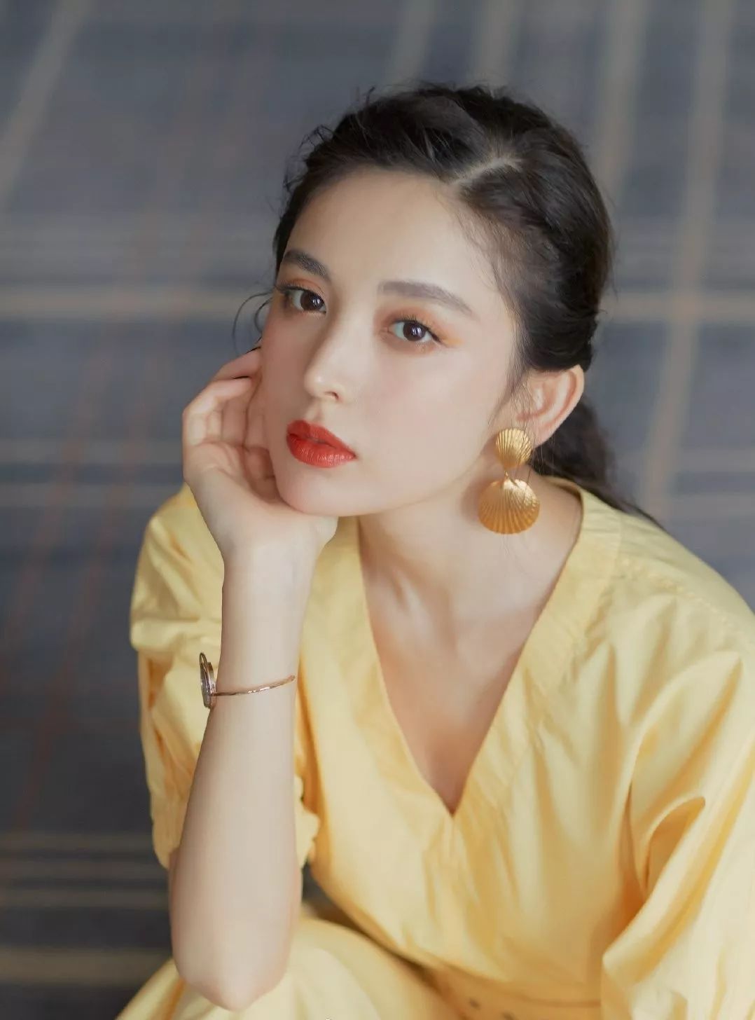 复古金重工项链,复古金项链配纯金吊坠