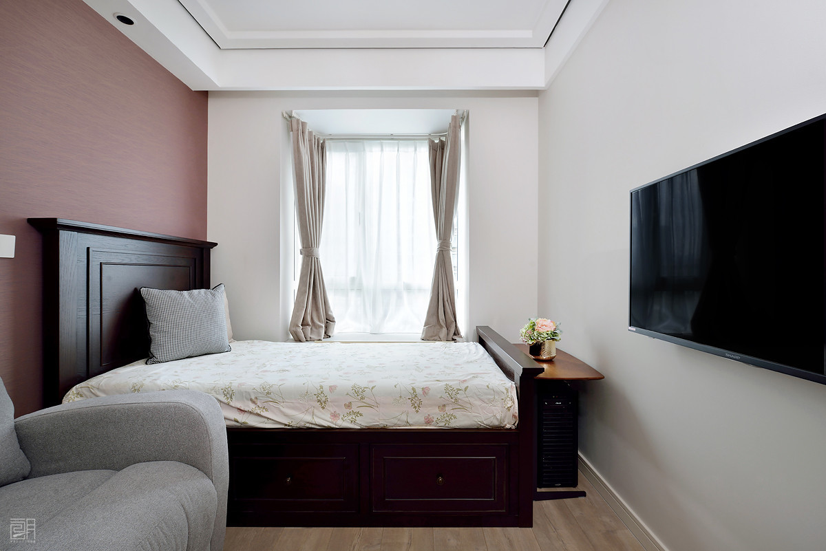 135平方米美式3房2厅精装修效果图,110平的美式风格三居清新优雅