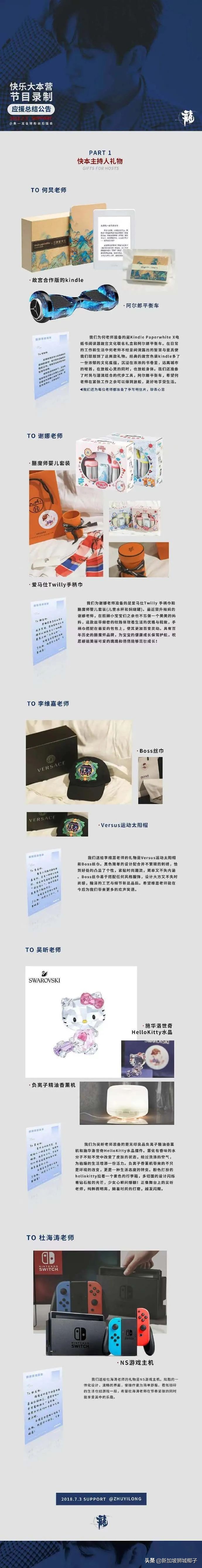 快乐大本营主持人收金条,快乐大本营主持人收礼物