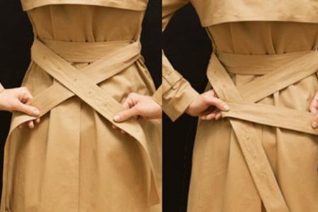 系风衣腰带单蝴蝶结的方法慢动作,风衣腰带的蝴蝶结怎么打的视频