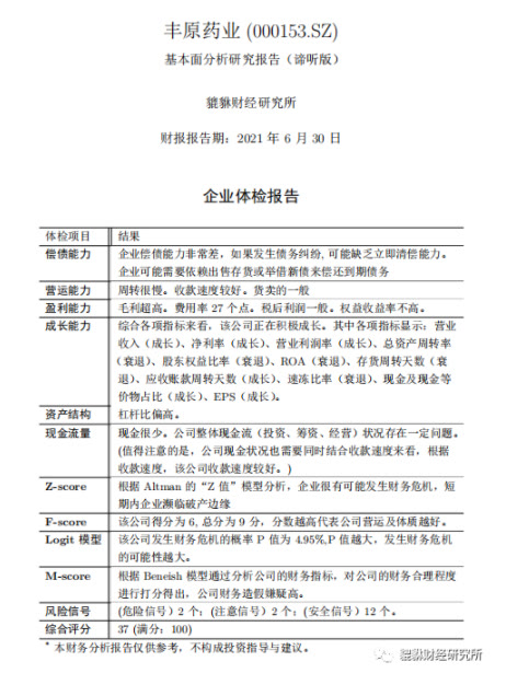 000153丰原药业投资价值,000153丰原药业业绩如何