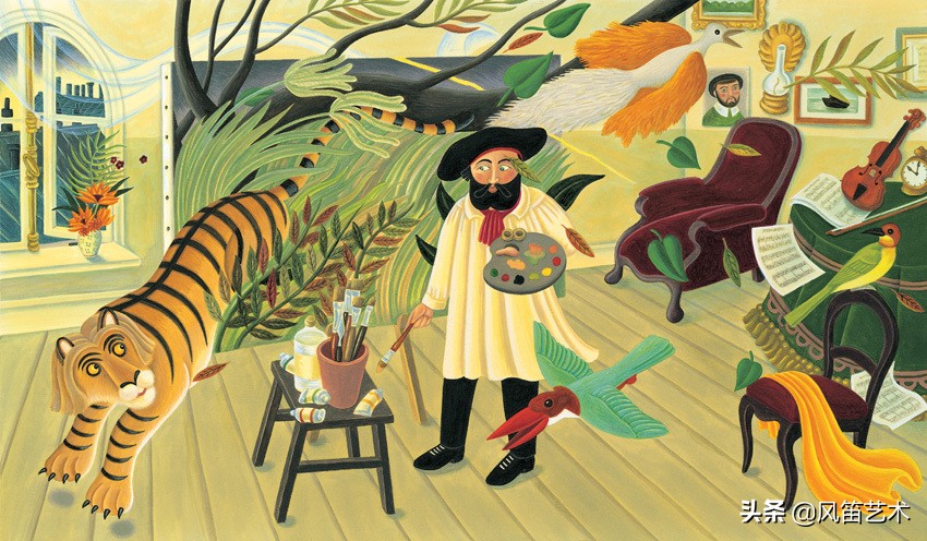 知名画家亨利卢梭世界名作欣赏,亨利卢梭丛林幻想