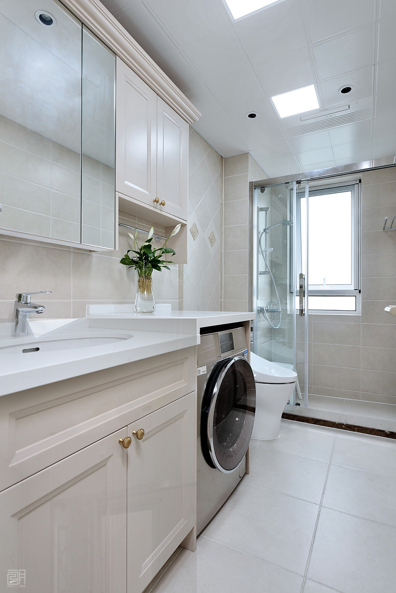 135平方米美式3房2厅精装修效果图,110平的美式风格三居清新优雅