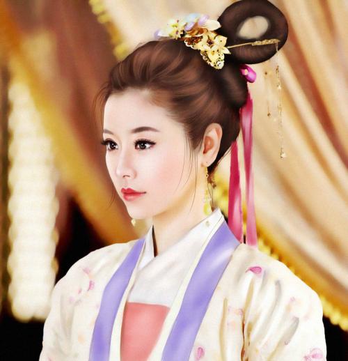 张智尧古装画像手绘,古装女明星图片手绘