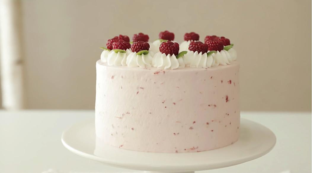 玫瑰荔枝覆盆子芝士蛋糕,粉色派覆盆子香草味蛋糕