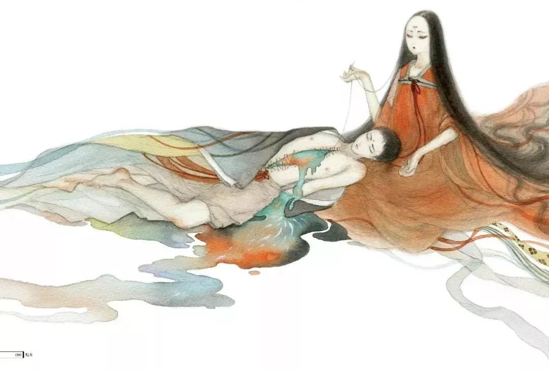 大鱼海棠唯美漫画插画设计,马克笔插画大鱼海棠