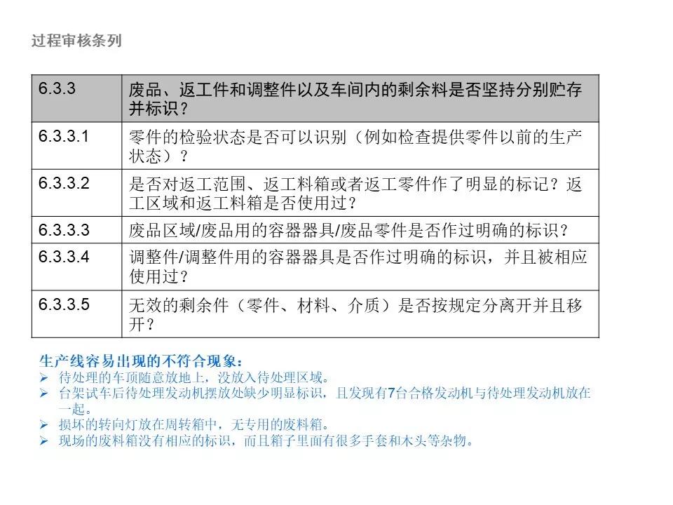 vda6.3审核技巧难点解析,大众1.5l车常见问题