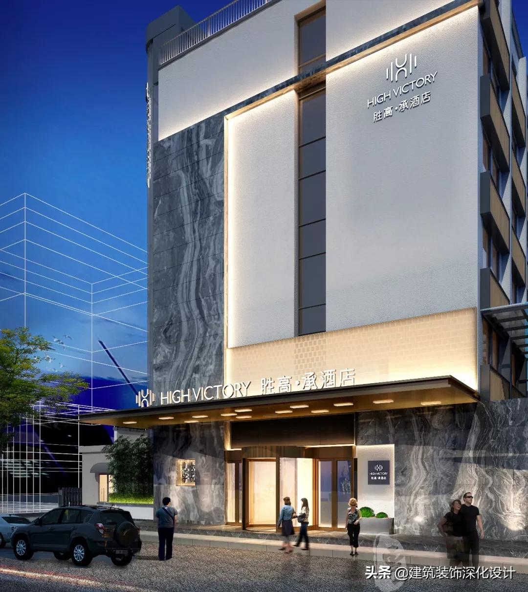 酒店高端门头设计,常见的酒店门头设计