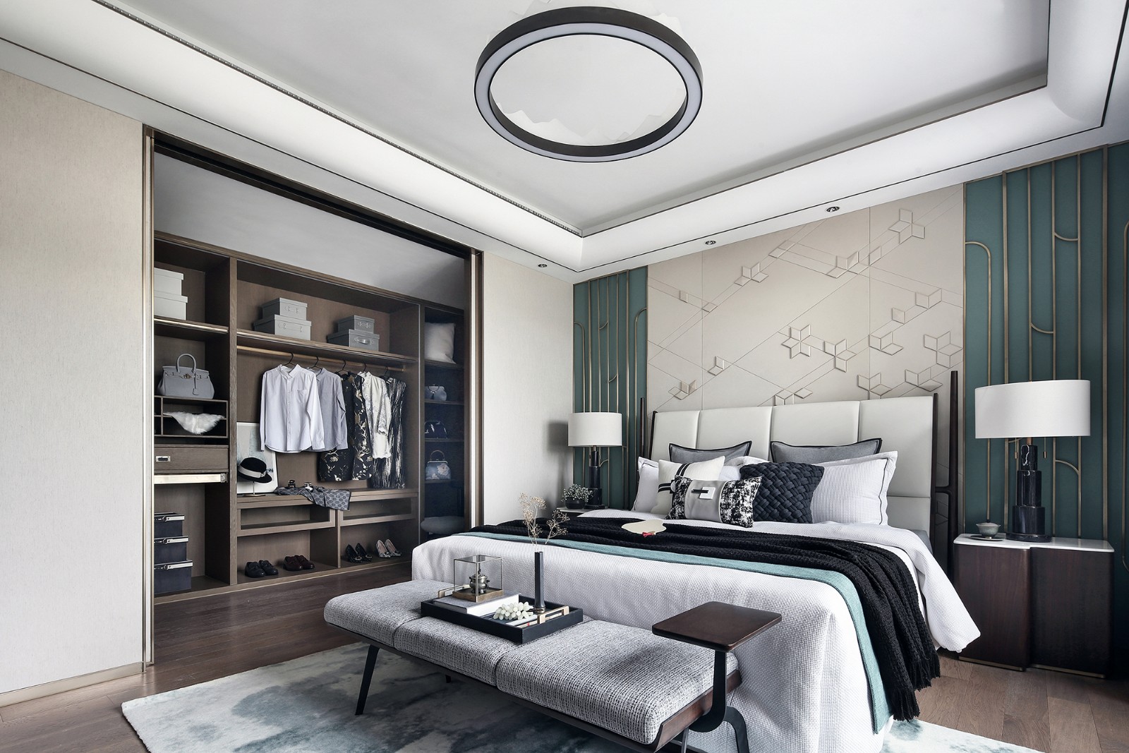 中式装修风格样板房图,桃花源120平中式风格样板房