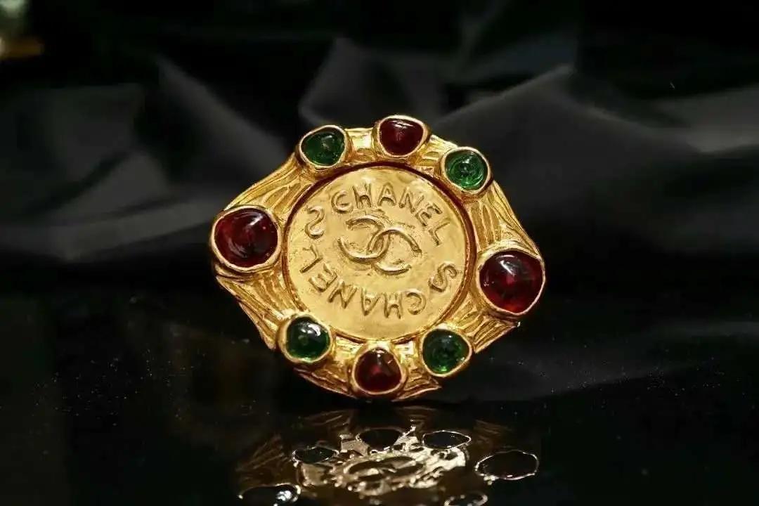 VintageChanel中古琉璃饰品,中古香奈儿双c项链