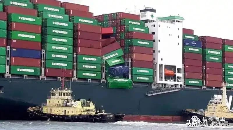 长荣集装箱船事故军事影响,长荣集装箱船遇见台风