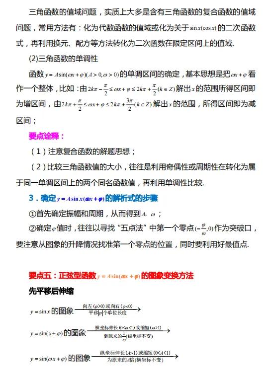 高中数学第五章三角函数难点,高中数学三角函数教学重点和难点