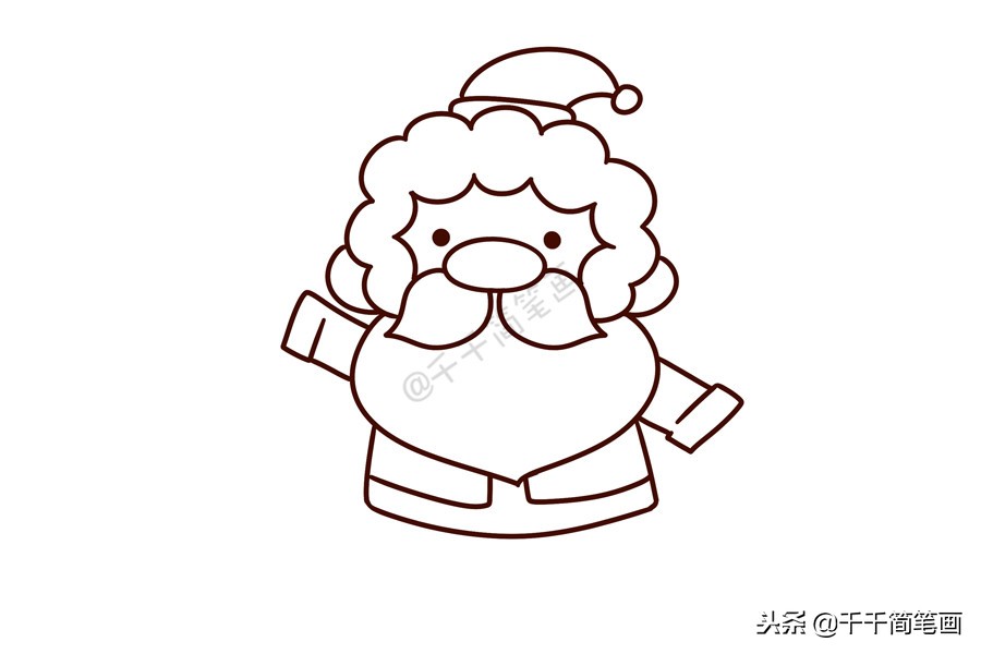 圣诞老人简笔画你收到礼物了吗,圣诞礼物盒简笔画