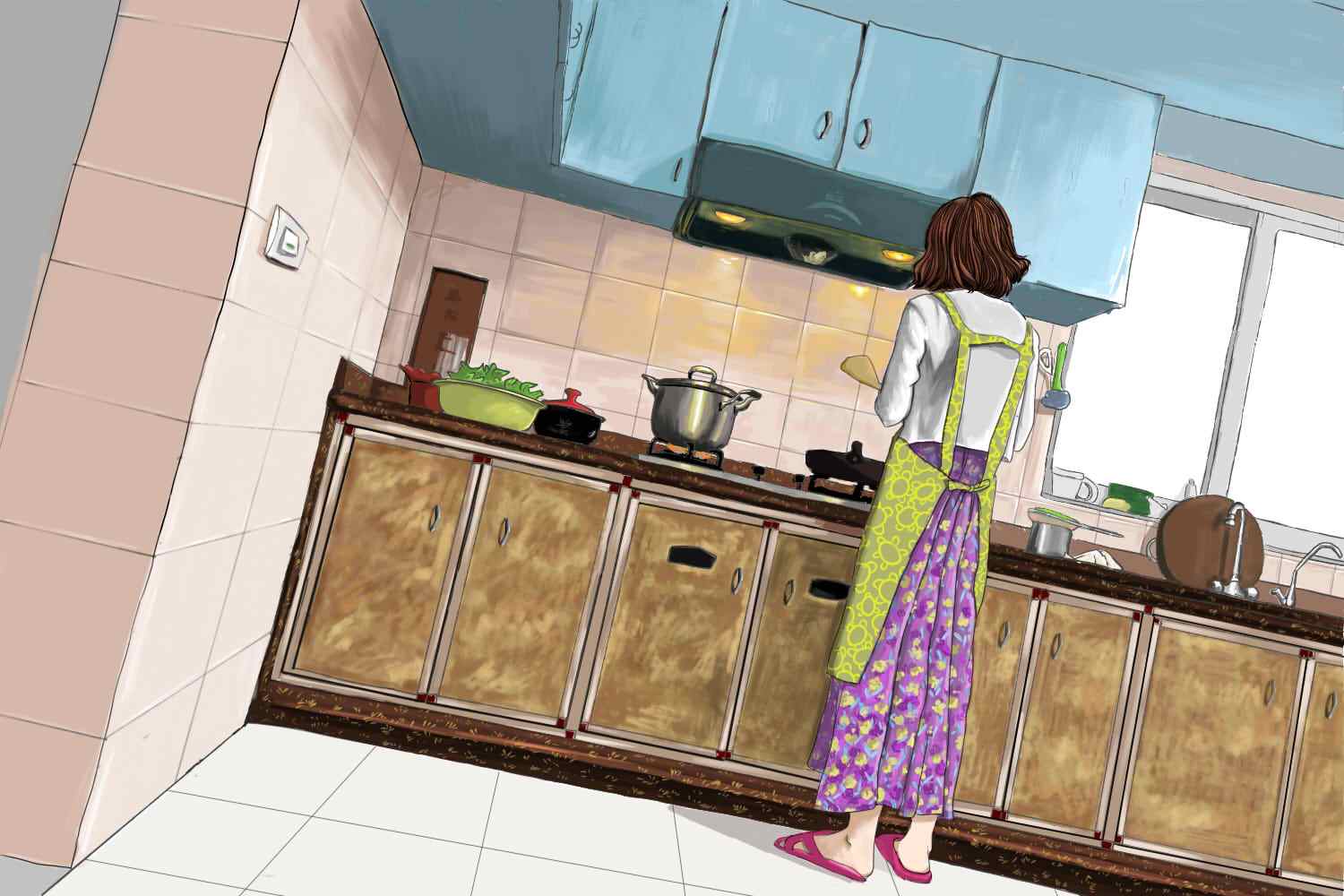 女人的一生都给了柴米油盐,女人一生都在厨房中奔波