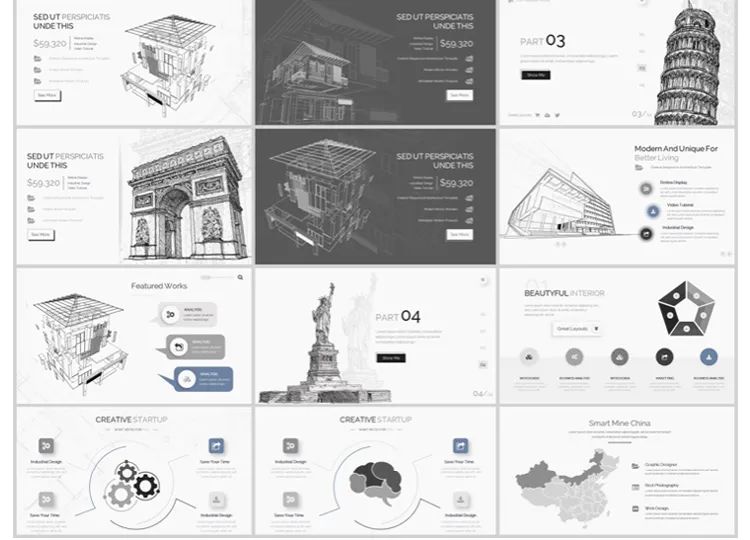 400套精简室内设计ppt,高大上的ppt设计图