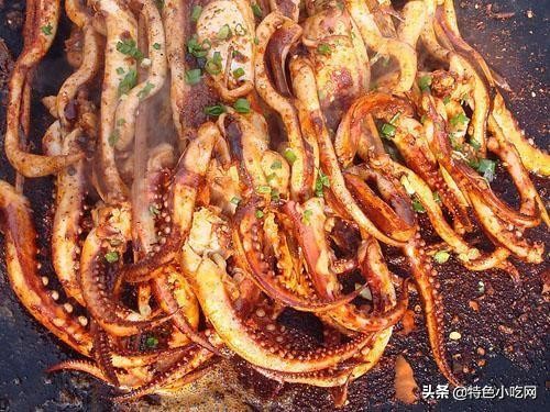特色小吃网重点推荐---辽宁大连小吃铁板烤鱿鱼