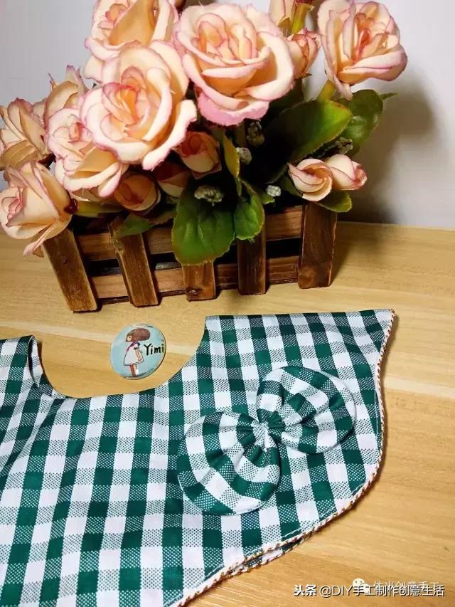 手工diy儿童厨房围兜,手工制作口水兜圆形