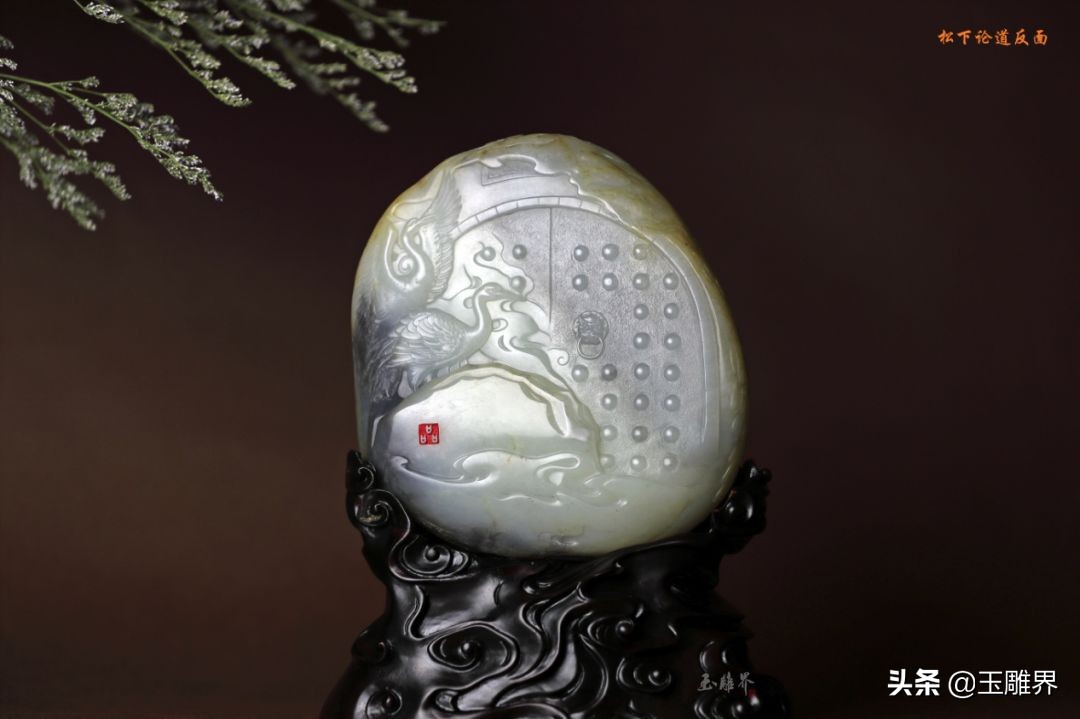 最漂亮的和田青花料,和田玉青花人物巧雕