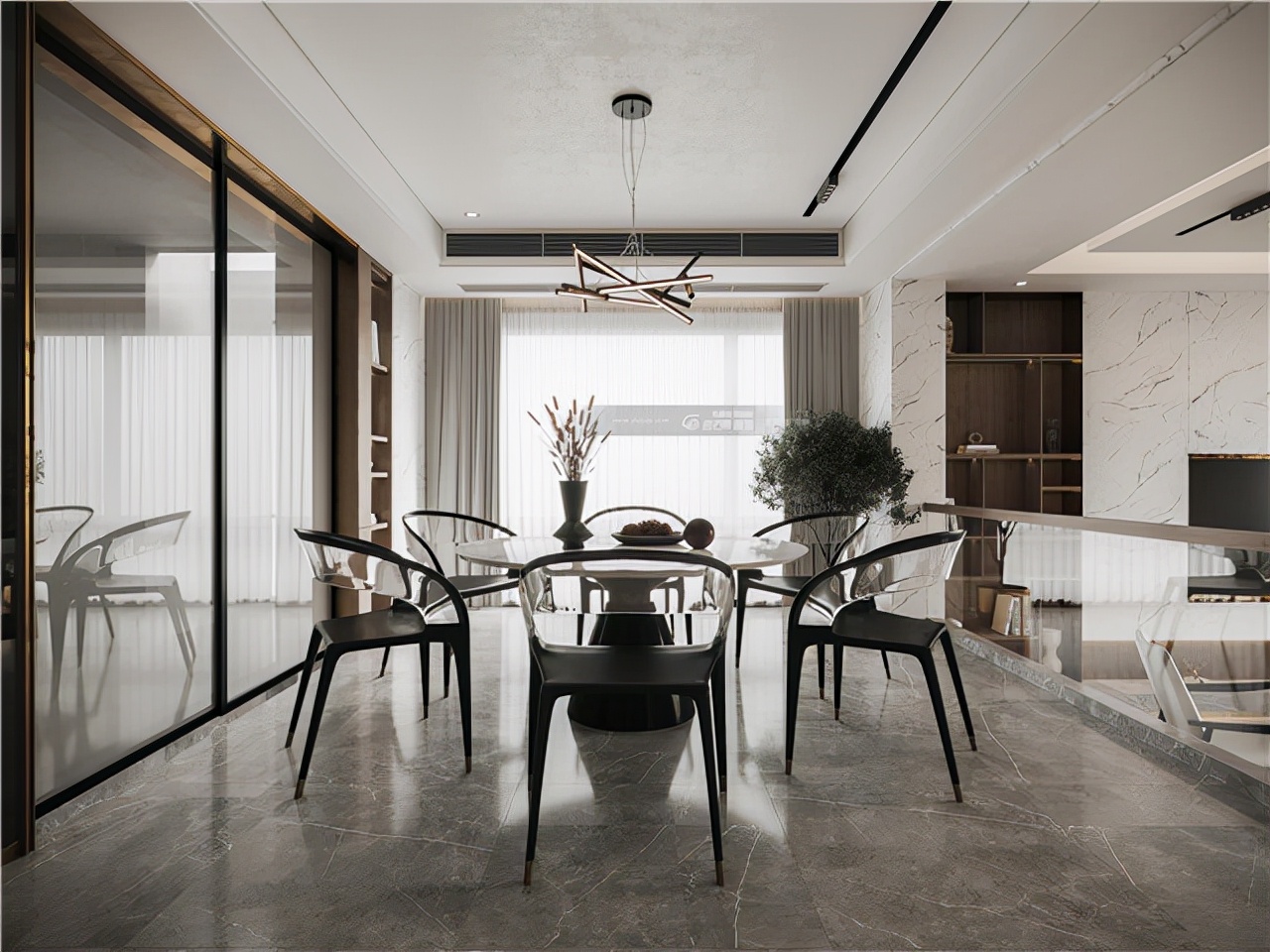 500平米高端轻奢装修,现代轻奢大宅风格效果图