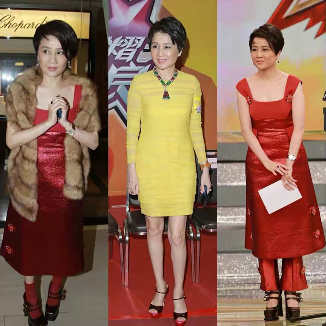 赌王四太穿衣什么牌子,赌王四太黄色连衣裙