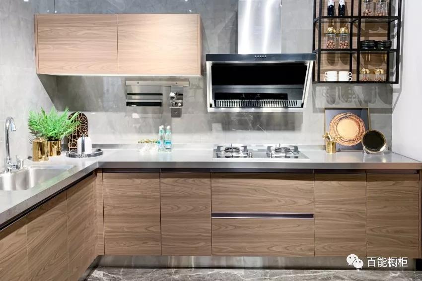 百能不锈钢高端橱柜设计,厨房不锈钢一体橱柜款式图