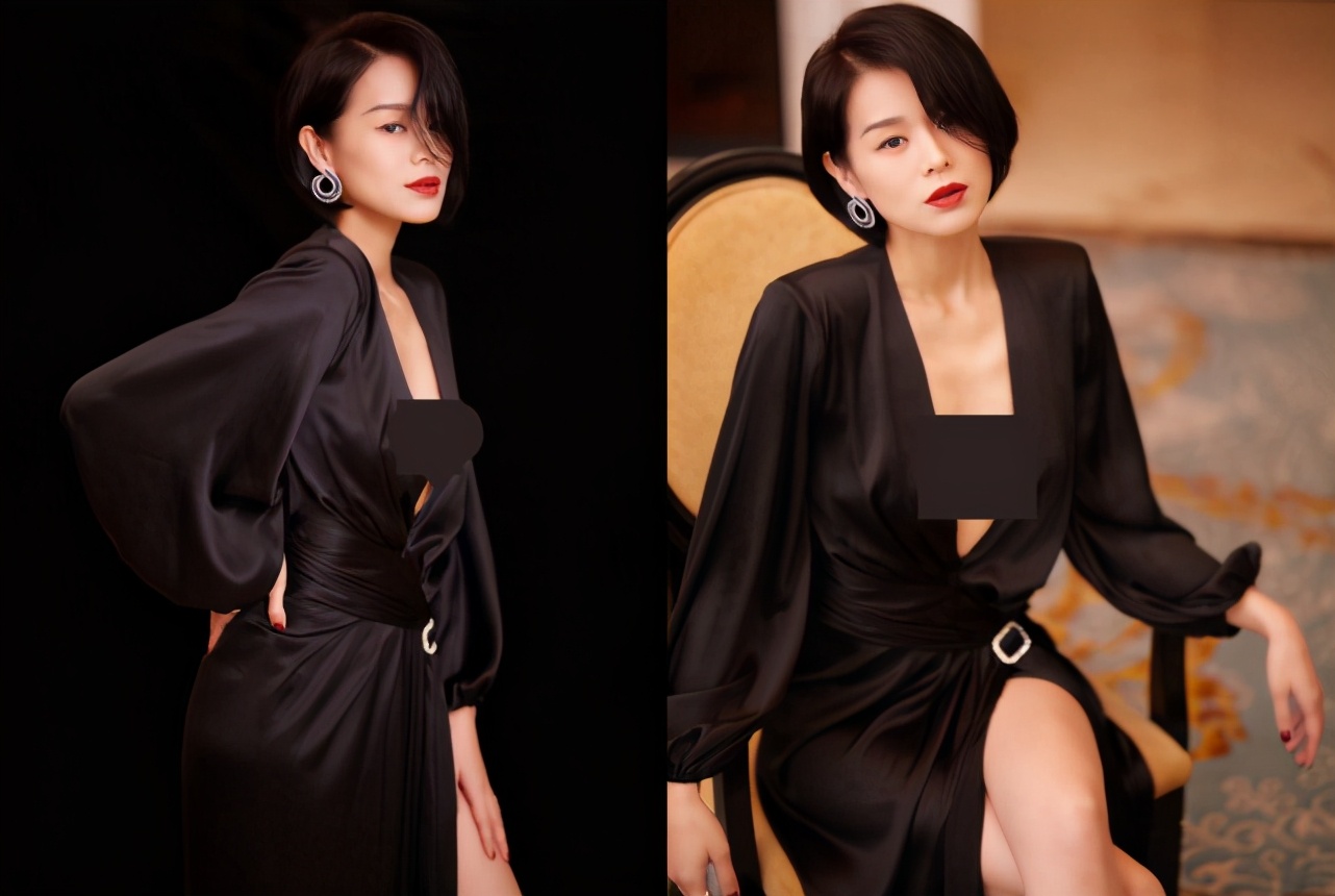 乔欣红色丝绒长裙造型,钟楚曦发型乔欣