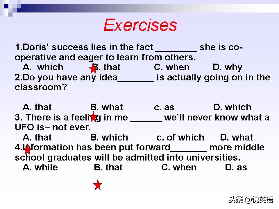 名词性从句四类练习题,名词性从句讲解视频