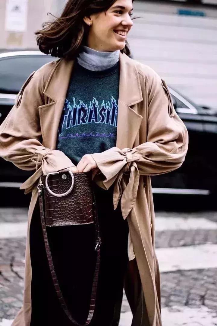 高领衫穿搭,高领打底衫和卫衣搭配