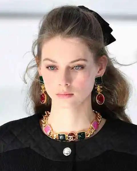 VintageChanel中古琉璃饰品,中古香奈儿双c项链