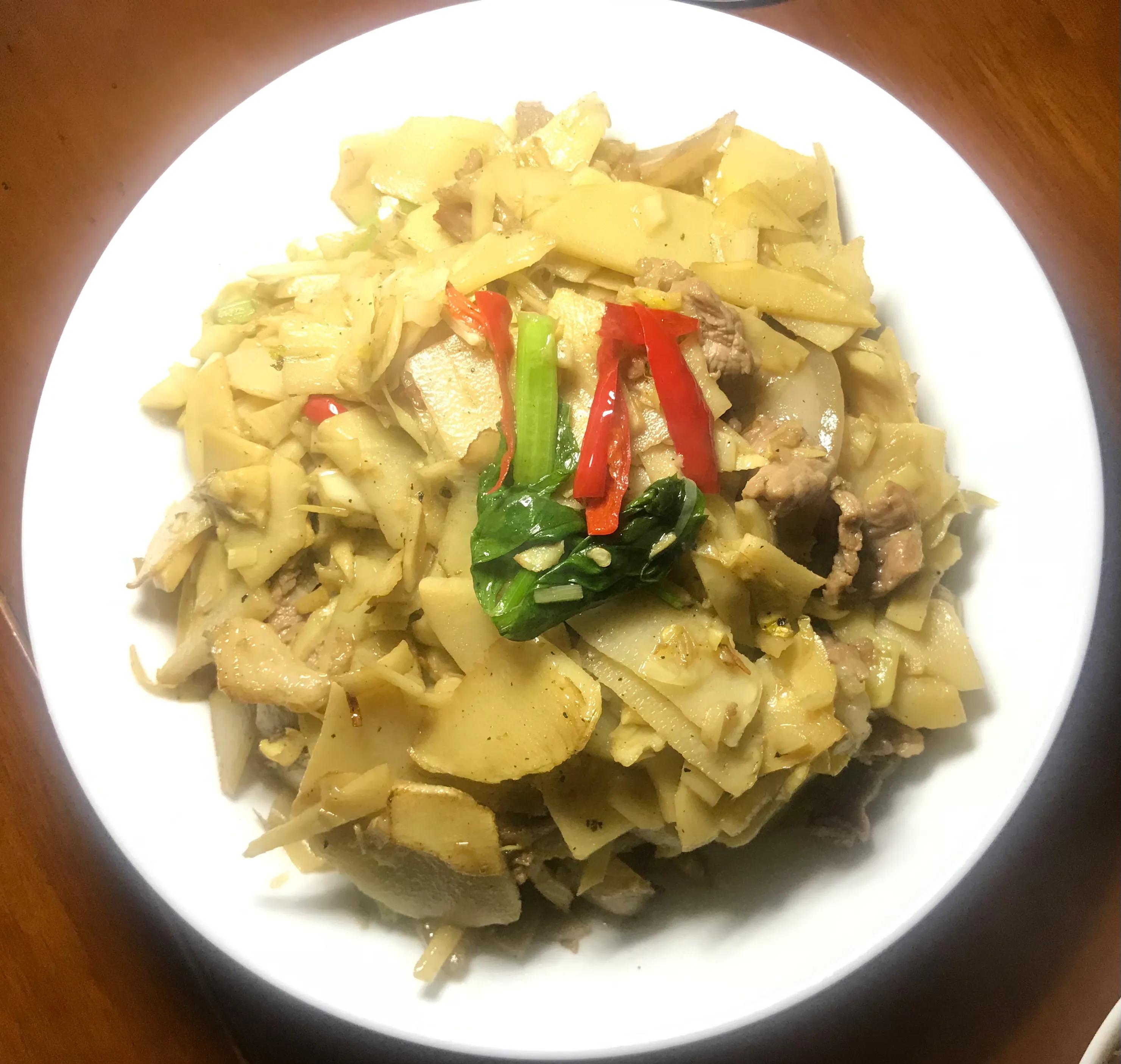 春笋炒肉有肉的浓香又有笋的清香,精致粤菜春笋炒肉