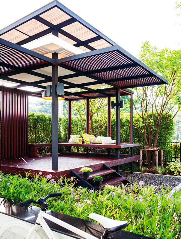 庭院景观亭子布局,10个带有凉亭的庭院设计实景图