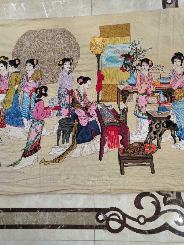 唐伯虎真迹仕女画完整版,唐伯虎名画十字绣