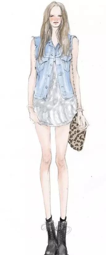 服装设计师画手稿视频,可爱的小插画手绘女孩服装