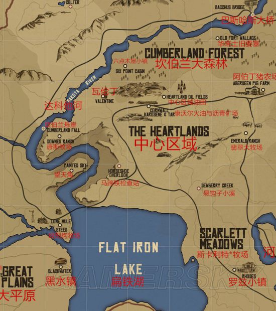 《荒野大镖客2》最完整各个城镇与山川沼泽的地图位置详解