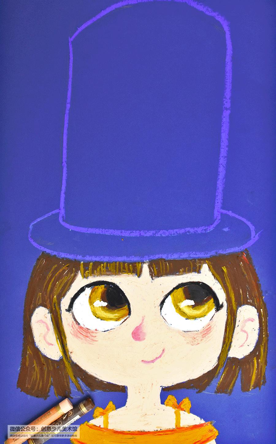 儿童创意画漂亮的帽子,方形帽子怎么画儿童画